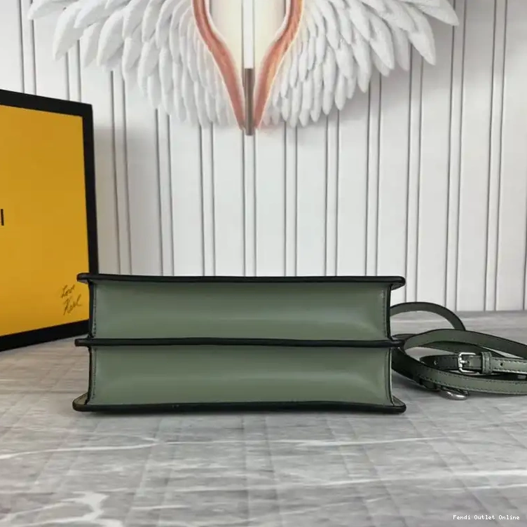 Affordable Cut In Calf Bag Mini Leather Fendi Green Peekaboo 0626